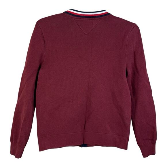 Tommy Hilfiger Men's Red Cardigan Sweater Size S Classic Nautical V Neck Preppy - Picture 5 of 12